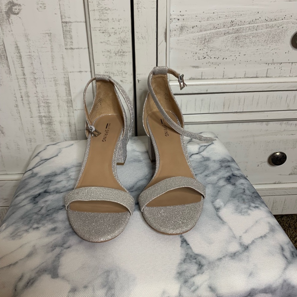 Call it Spring Silver Block Heel